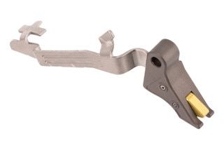 Overwatch Precision Glock 43/43x/48 TAC Trigger has an FDE trigger shoe and gold safety.